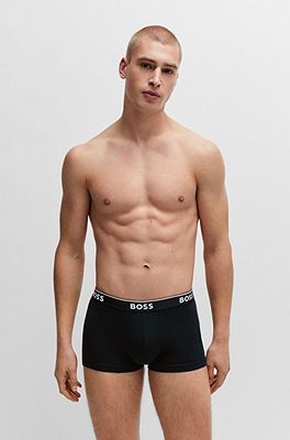 BOSS - トランクス3枚セット ストレッチコットン ロゴウエストバンド