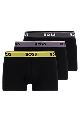 BOSS - Dreier-Pack Boxershorts aus Stretch-Baumwolle mit Logo-Bund