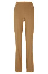Relaxed-Fit Hose aus Stretch-Material im Bootcut-Stil, Beige