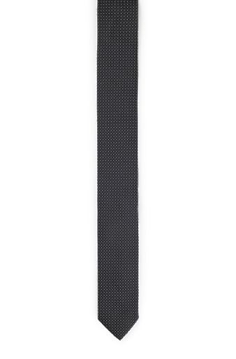 Krawatte aus Seiden-Jacquard mit zeitgemäßem Muster, Schwarz