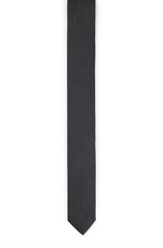 Silk-jacquard tie with modern pattern, Black