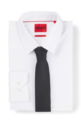 HUGO Silkjacquard tie with modern pattern