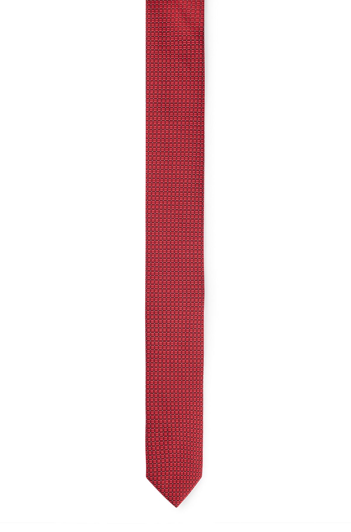 Silk-jacquard tie with modern pattern, Red