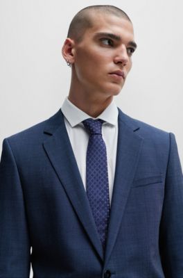 HUGO Silkjacquard tie with microdot pattern