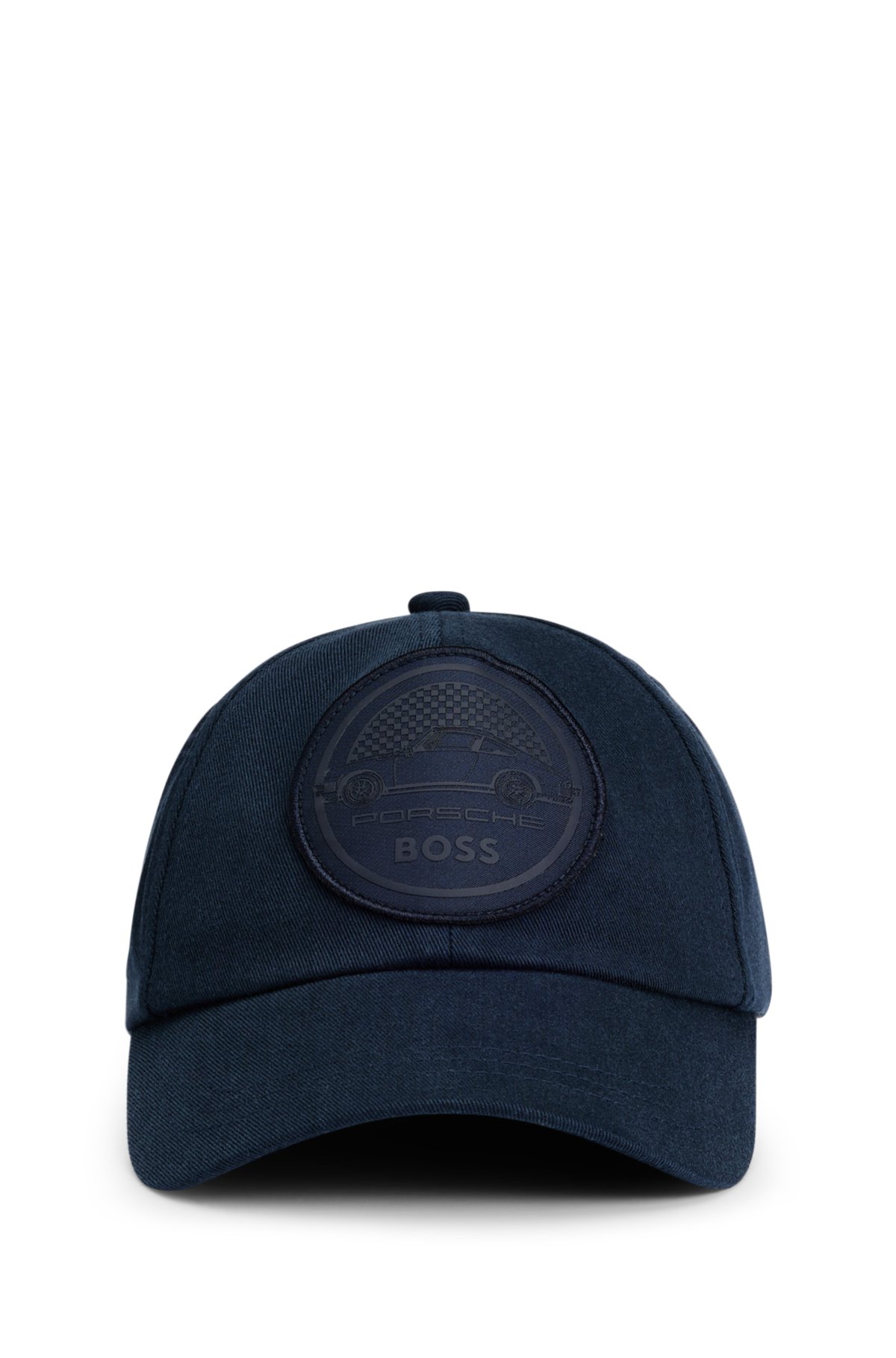 Porsche x BOSS cotton-twill cap with dual-branded patch, Dark Blue