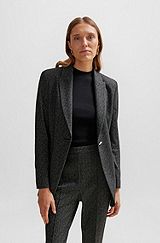 Casaco de ajuste extra-slim em jersey elástico, Cinzento-escuro