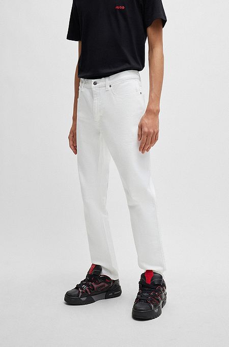 Extra-slim-fit jeans in white comfort-stretch denim, White