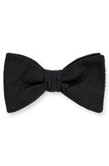 Dot-patterned bow tie in silk jacquard, Black