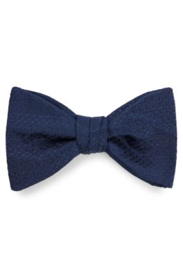 HUGO Dot patterned bow tie in silk jacquard