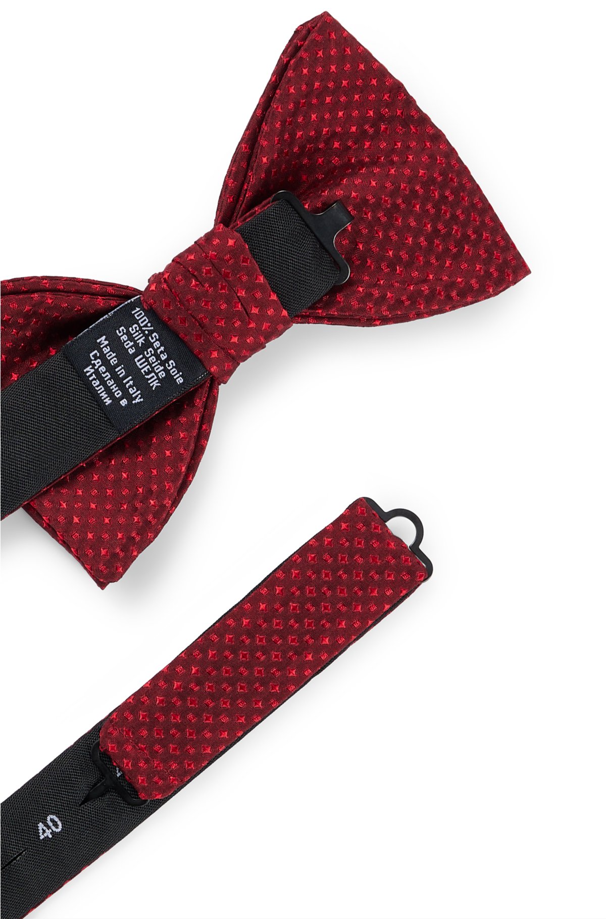 Red Bow Tie with White Polka Dots, Valentine's Day Pre-Tied Bowtie AU