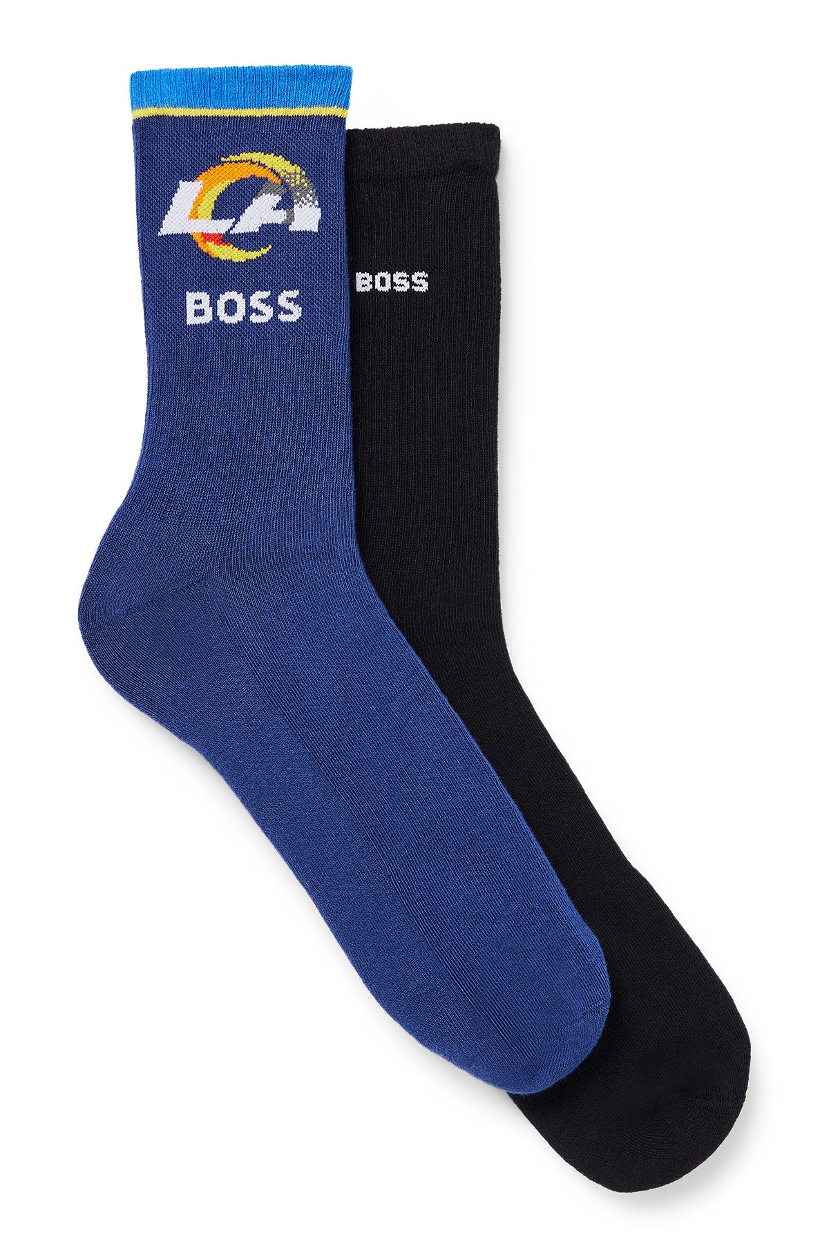 BOSS x NFL two-pack of cotton-blend short socks, Rams