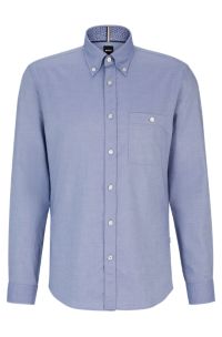BOSS - Slim-fit shirt in Oxford cotton with button-down collar