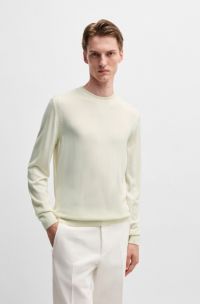 Jersey regular fit de lana, seda y cashmere, Natural