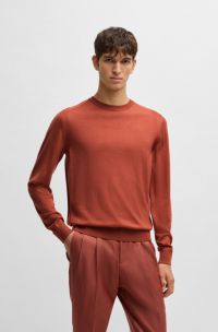 Jersey regular fit de lana, seda y cashmere, Rojo