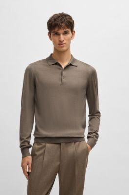 Bossカシミアセーター BOSS - クルーネックセーター コットン/カシミア ロゴ - ブラック