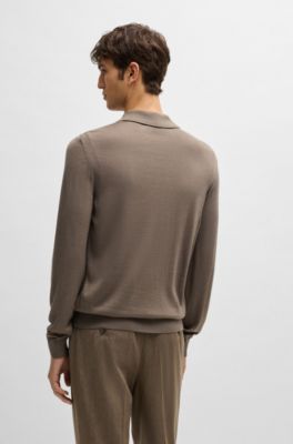 Bossカシミアセーター BOSS - クルーネックセーター コットン/カシミア ロゴ - ブラック