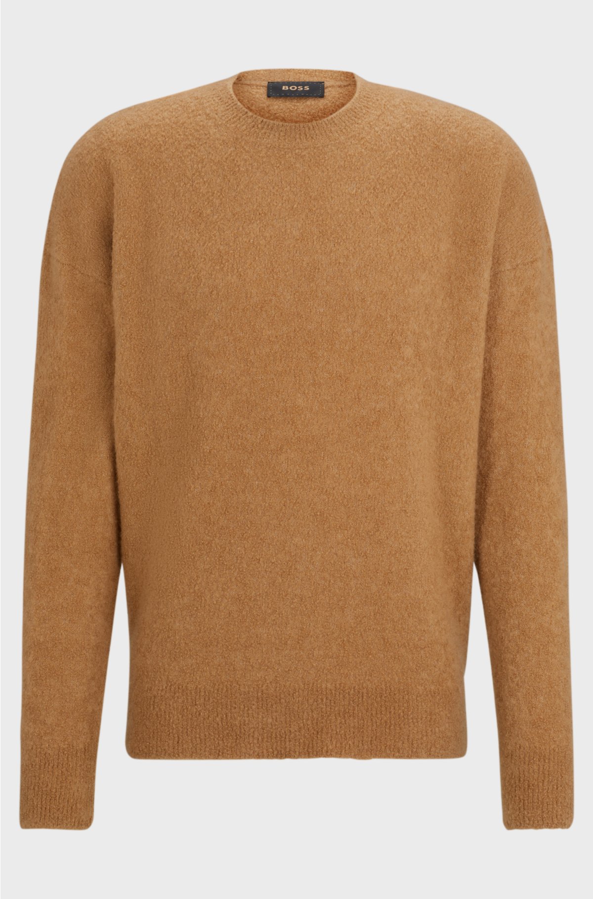 Relaxed-fit sweater in cashmere and silk, Beige