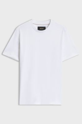Crew-neck T-shirt in mercerised Supima cotton, White