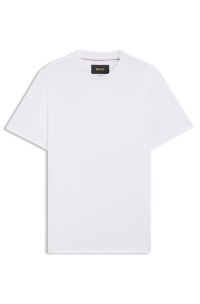 T-shirt a girocollo in cotone Supima mercerizzato, Bianco