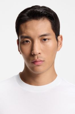 Regular-fit T-shirt in mercerised cotton, White