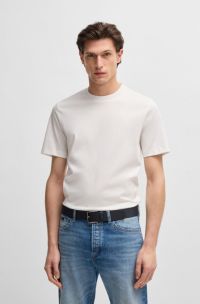 Regular-fit T-shirt in mercerised cotton, White