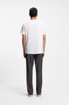 Regular-fit T-shirt in mercerised cotton, White
