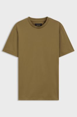 Crew-neck T-shirt in mercerised Supima cotton, Gold