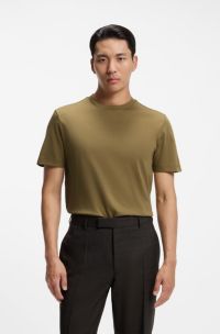 Crew-neck T-shirt in mercerised Supima cotton, Gold