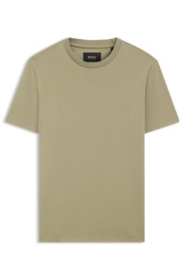 Regular-fit T-shirt in mercerised cotton, Light Green