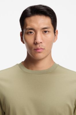 Regular-fit T-shirt in mercerised cotton, Light Green