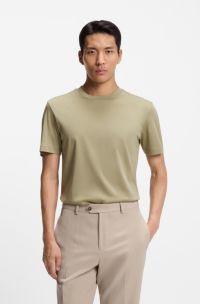 Regular-fit T-shirt in mercerised cotton, Light Green