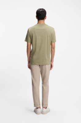 Regular-fit T-shirt in mercerised cotton, Light Green