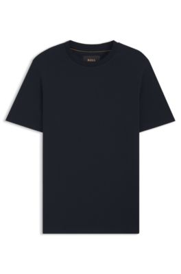 Regular-fit T-shirt in mercerised cotton, Dark Blue