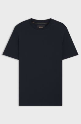 Crew-neck T-shirt in mercerised Supima cotton, Dark Blue