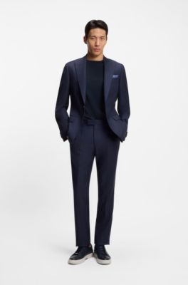 Regular-fit T-shirt in mercerised cotton, Dark Blue