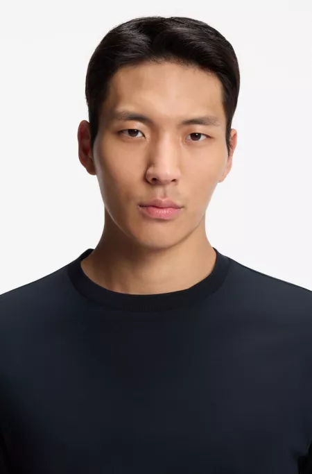 Regular-fit T-shirt in mercerised cotton