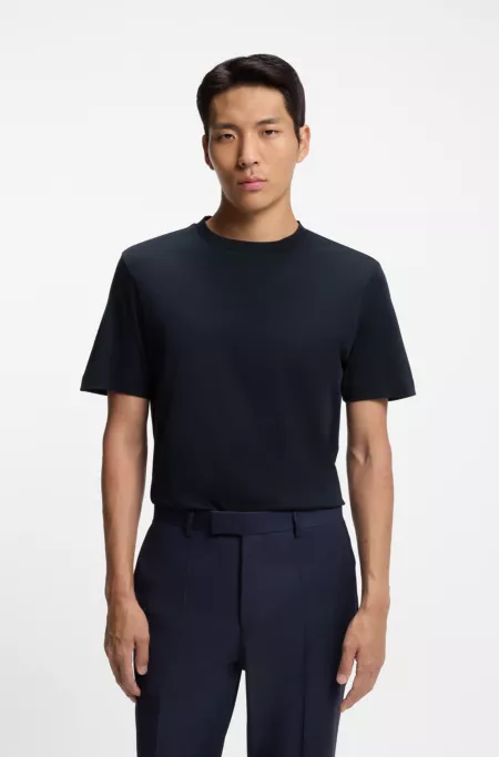 Regular-fit T-shirt in mercerised cotton