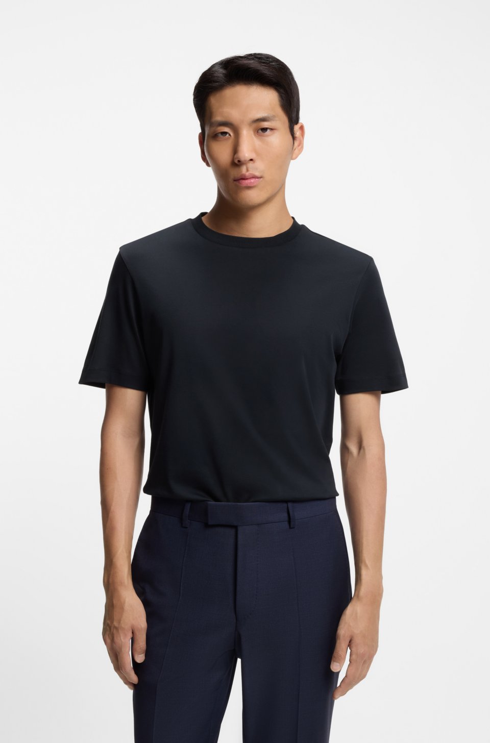 Crew-neck T-shirt in mercerised Supima cotton