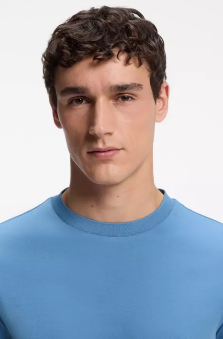 Regular-fit T-shirt in mercerised cotton