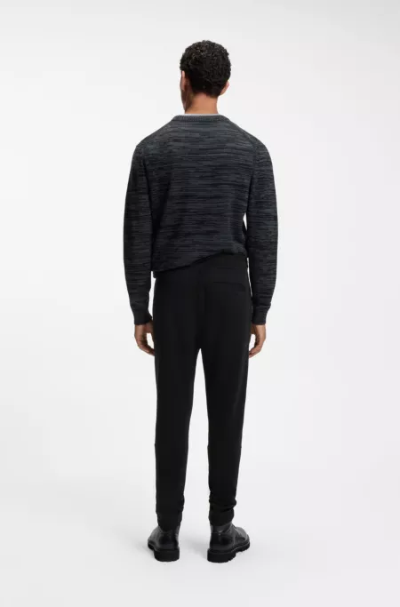 Cotton-terry tracksuit bottoms with logo patch