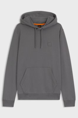 Hoodie van katoenen sweatstof met logopatch, Grijs
