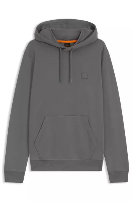 Sweat à capuche en molleton de coton avec patch logo