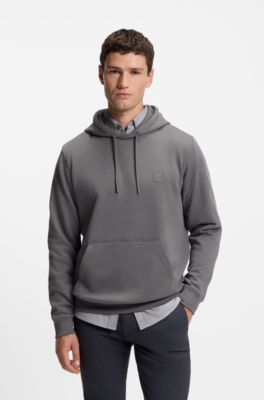 Hoodie van katoenen sweatstof met logopatch, Grijs