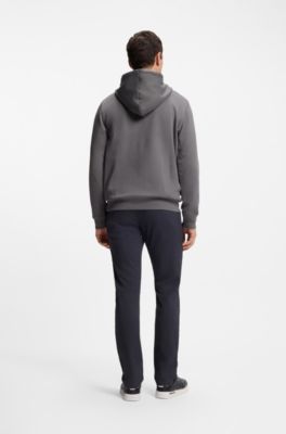 Sudadera con capucha en felpa de algod&oacute;n con aplique de logo, Gris