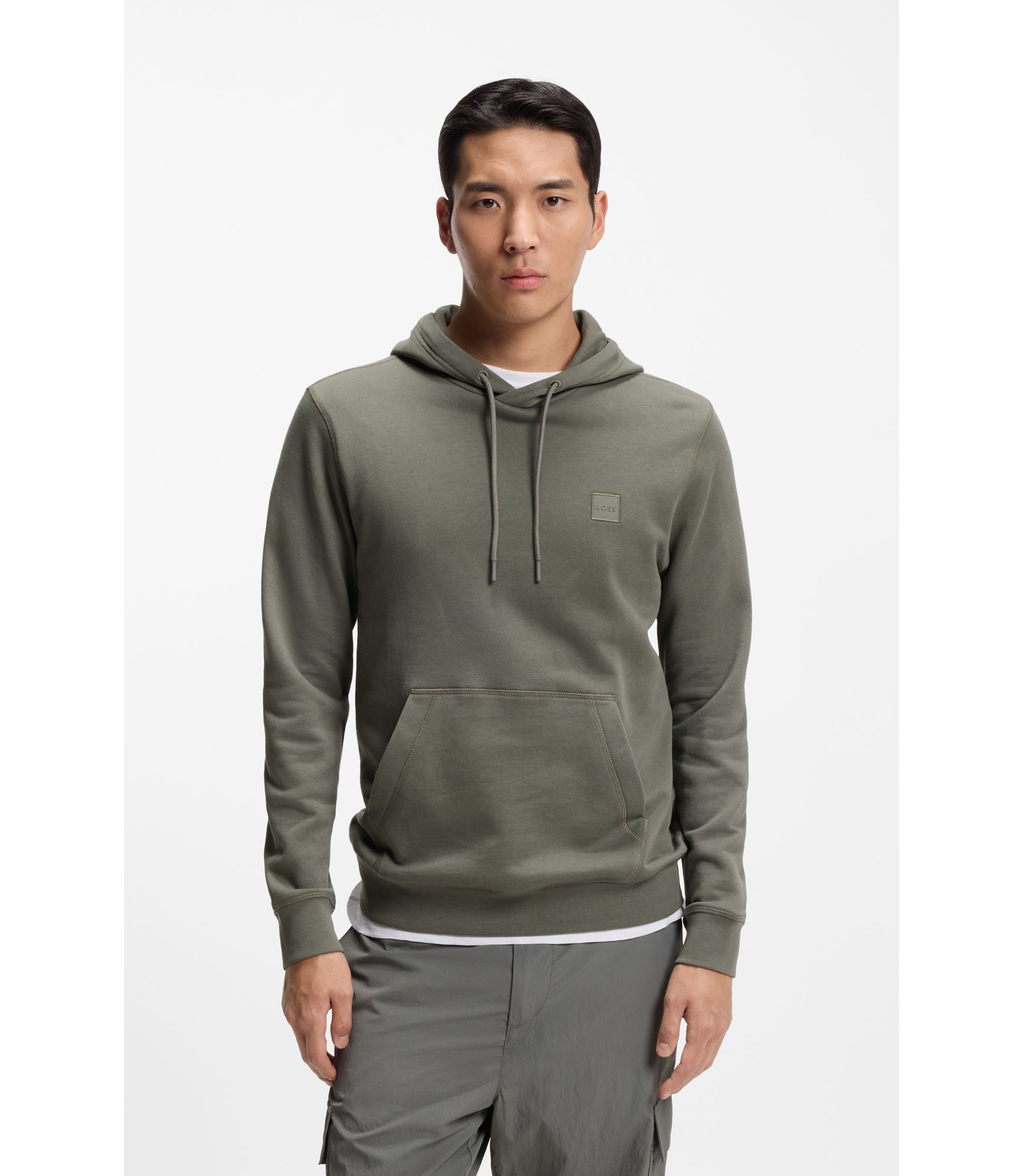 Hoodie aus Baumwoll-Terry mit Logo-Aufnäher