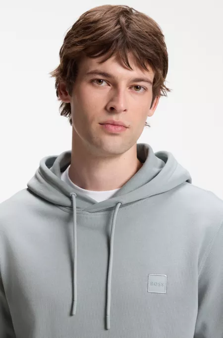 Sweat à capuche en molleton de coton avec patch logo