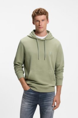 Cotton-terry hoodie with logo patch