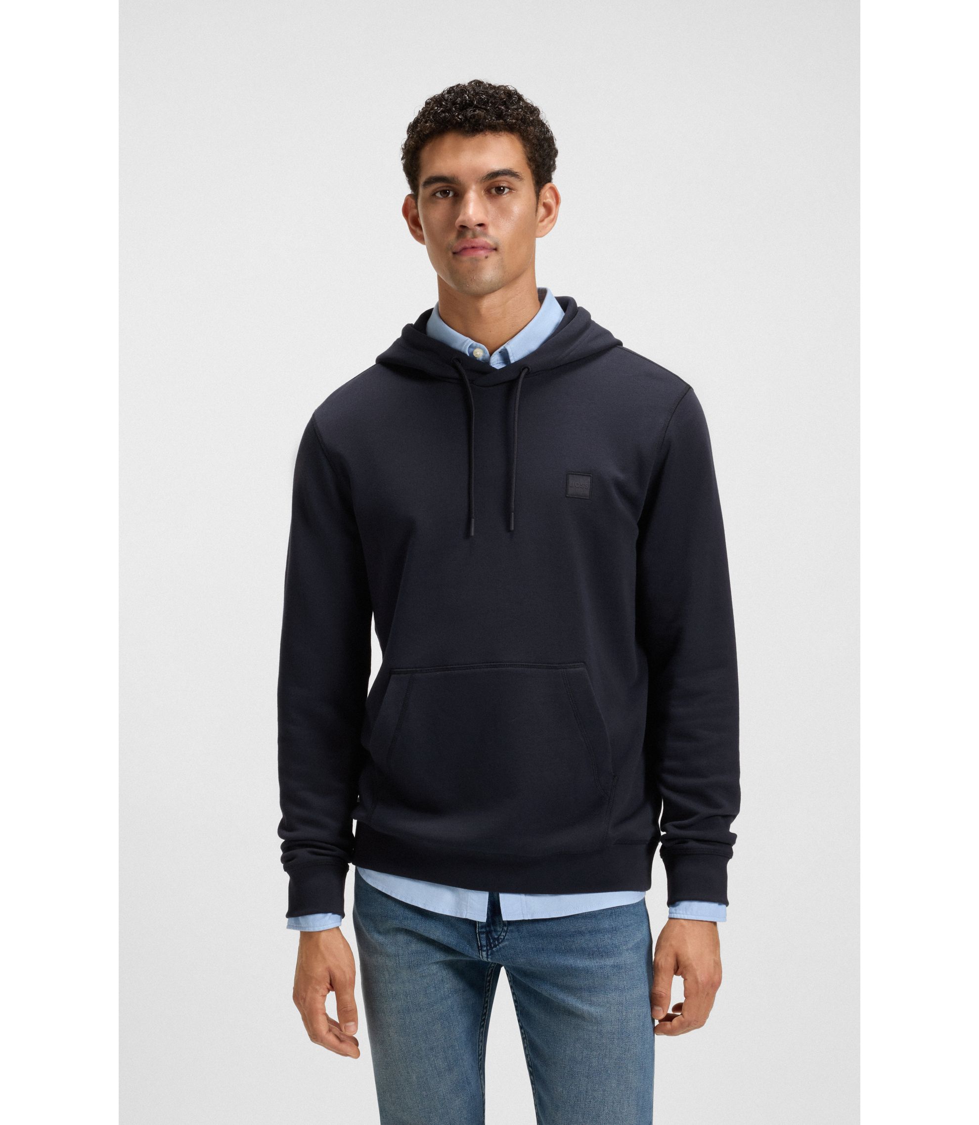 Hoodie aus Baumwoll-Terry mit Logo-Aufnäher