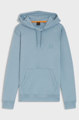 Hoodie van katoenen sweatstof met logopatch, Lichtblauw