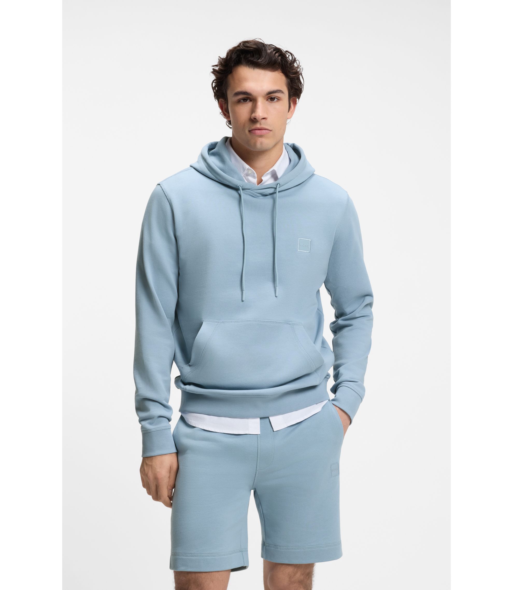 Hoodie aus Baumwoll-Terry mit Logo-Aufnäher